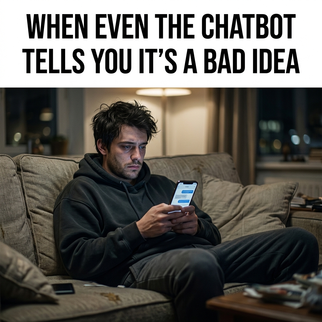 Sad person looking at phone in the dark